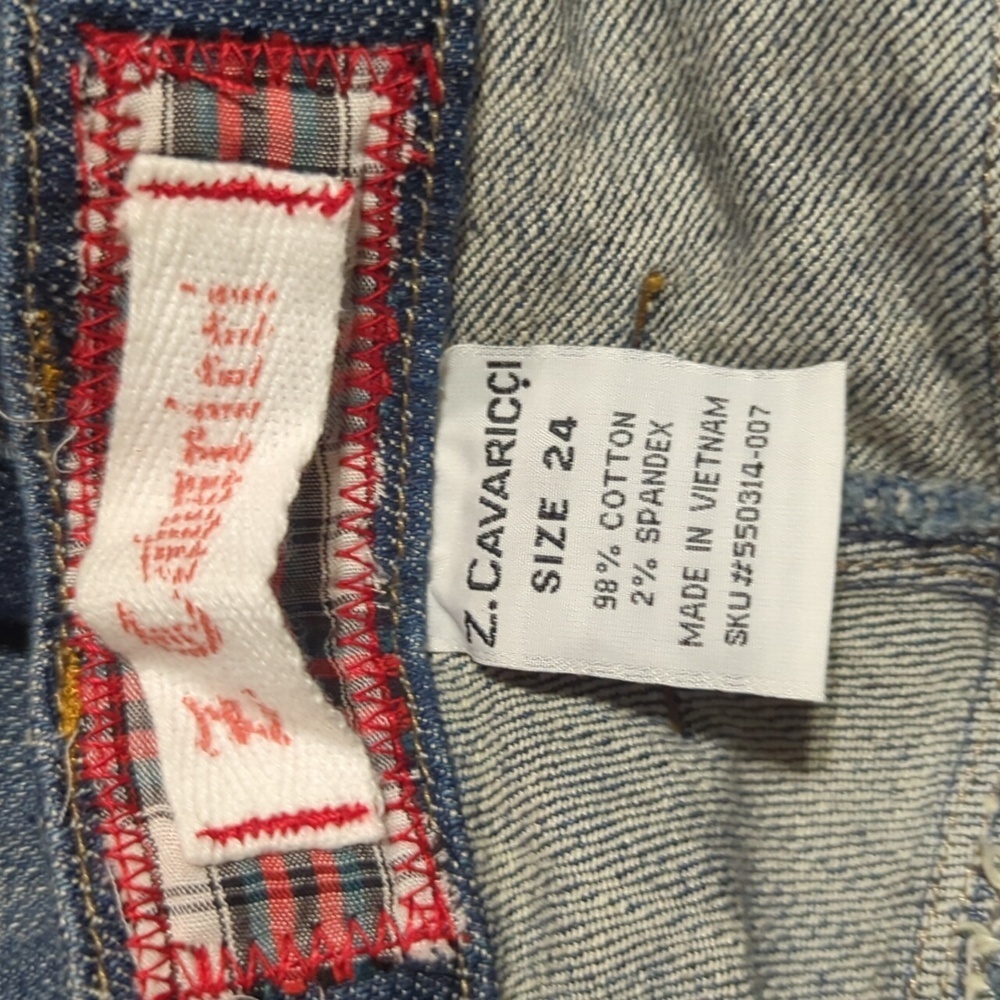 Z. Cavaricci Plus Size Straight Cut Mid Rise Blue Jeans - Picture 9 of 9